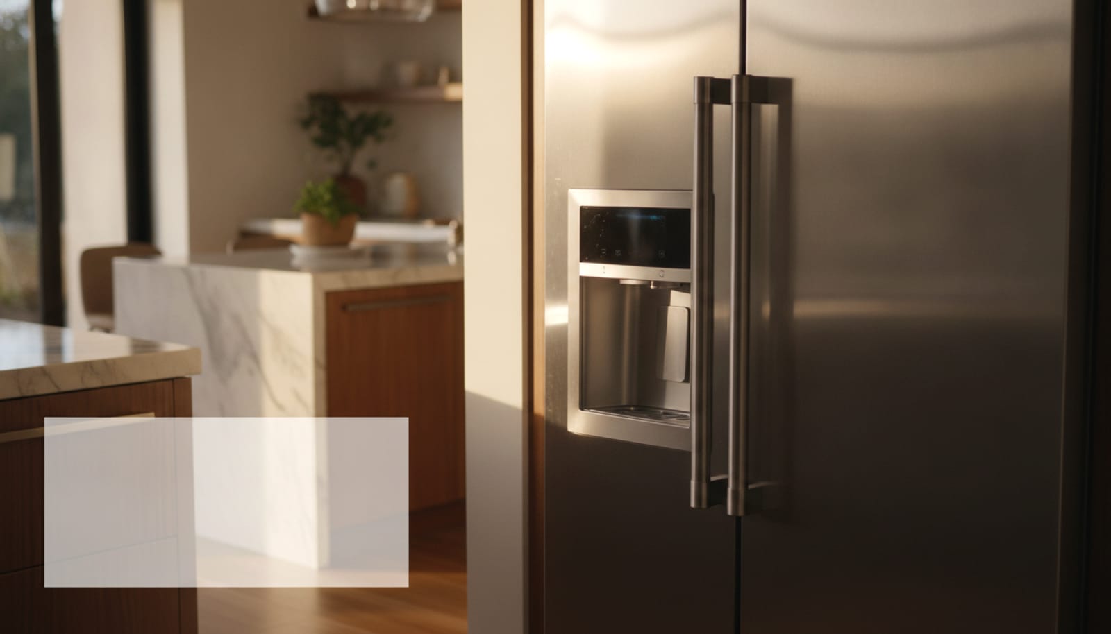 Through-the-door water and ice dispenser of a built-in refrigerator